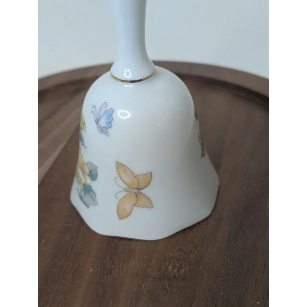 Vintage Made In Japan Floral‎ And Butterfly Bell